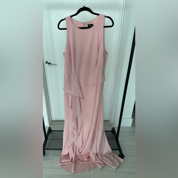 Adrianna Papell Dresses & Skirts - Worn Once Good Condition | Adrianna Papell Cascade Crepe Gown| Pale Shell| 18W